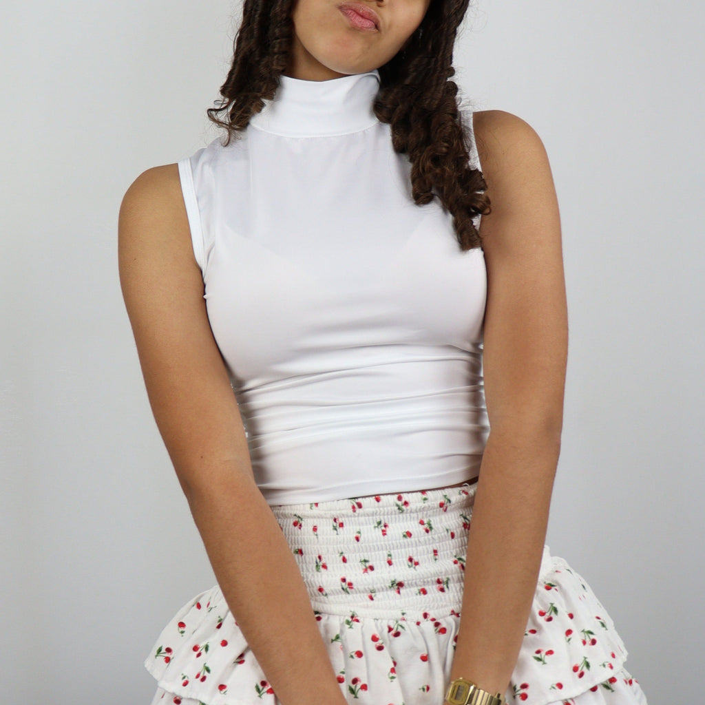 Ruched turtle neck tank